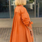 Giacca camicia da donna lunga in cotone tinta unita