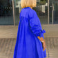 Giacca camicia da donna lunga in cotone tinta unita