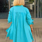Giacca camicia da donna lunga in cotone tinta unita